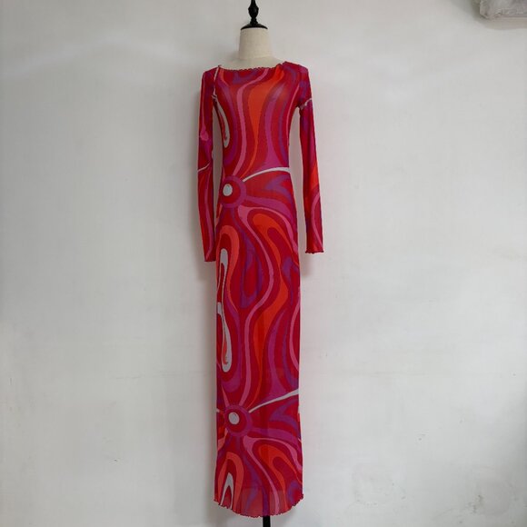 Pucci Marmo Sheer Tulle Maxi Dress - Picture 5 of 13